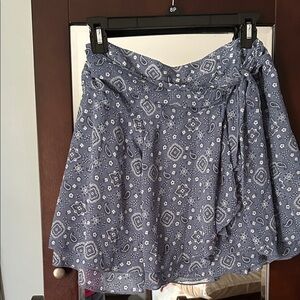 Aerie Floral Blue Wrap Skirt
